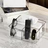 Simple Storage Tissue Box Tissue Drawer Living Room Transparent Light Luxury Partitioned Tissue Storage Box
