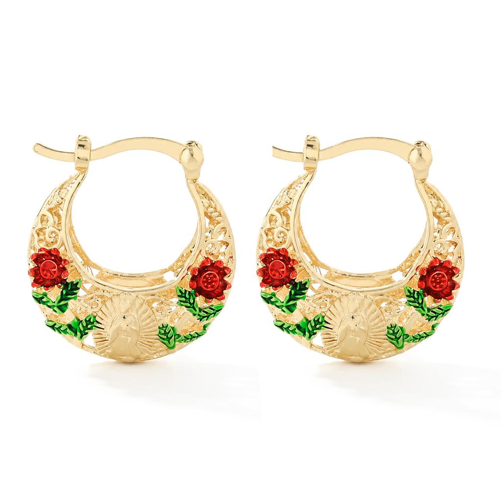 Europe and the United States are selling exquisite retro Madonna engraved earrings, creative hollow elegant women's earrings