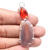 Pendant Pink Slice Drusy Gemstone Handmade Silver Jewelry 2.75"