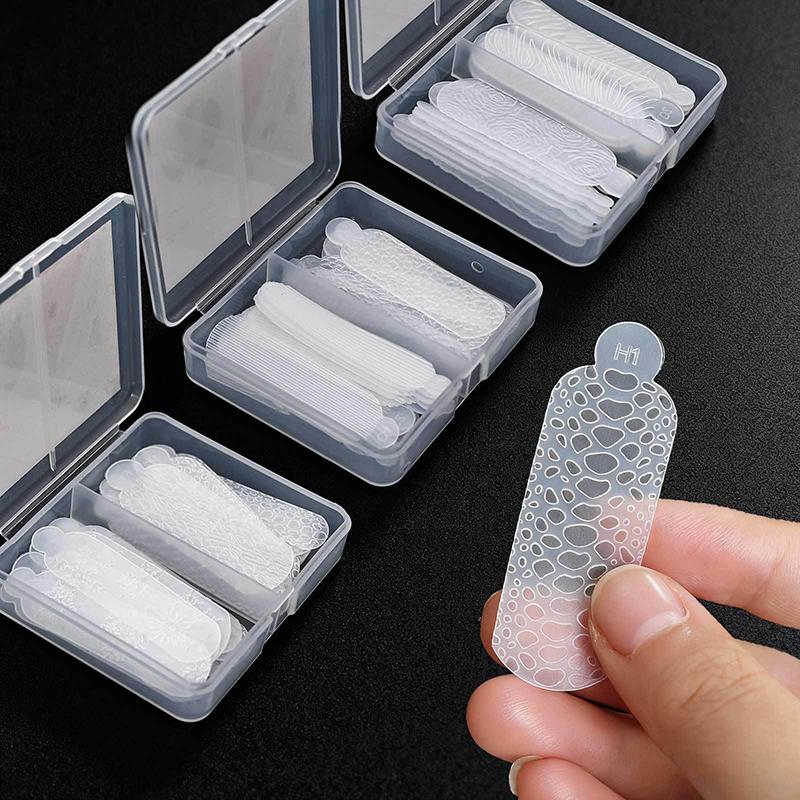 24Pcs/Box 3D French Nail Stickers Reusable Dual Forms - Silicone Molds for Quick Carving Manicure Salon Tool
