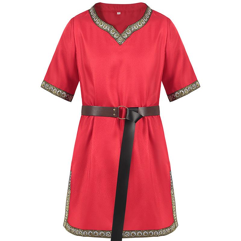 Herren Mittelalter Kostüm Wikinger Tunika Ritter Krieger Renaissance Hemden Mit Gürtel MDEC-020