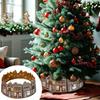 LED Christmas Tree Collar PVC Gingerbread House Christmas Tree Skirt Base Cover Reusable Stand 2025 New Year Party Decorations