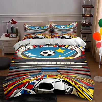 Soccer-themed, Colorful, Dynamic. Bedding Duvet Cover Sets Duvet Covers Pillowcases Gifts (1 * Duvet Cover 2 * Pillowcases, Without Duvet Insert)