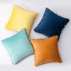 Ins Style Home Fabric Model Room Sofa Pillow Case Hair Ball Velvet Sofa Cushion Rectangular Shape