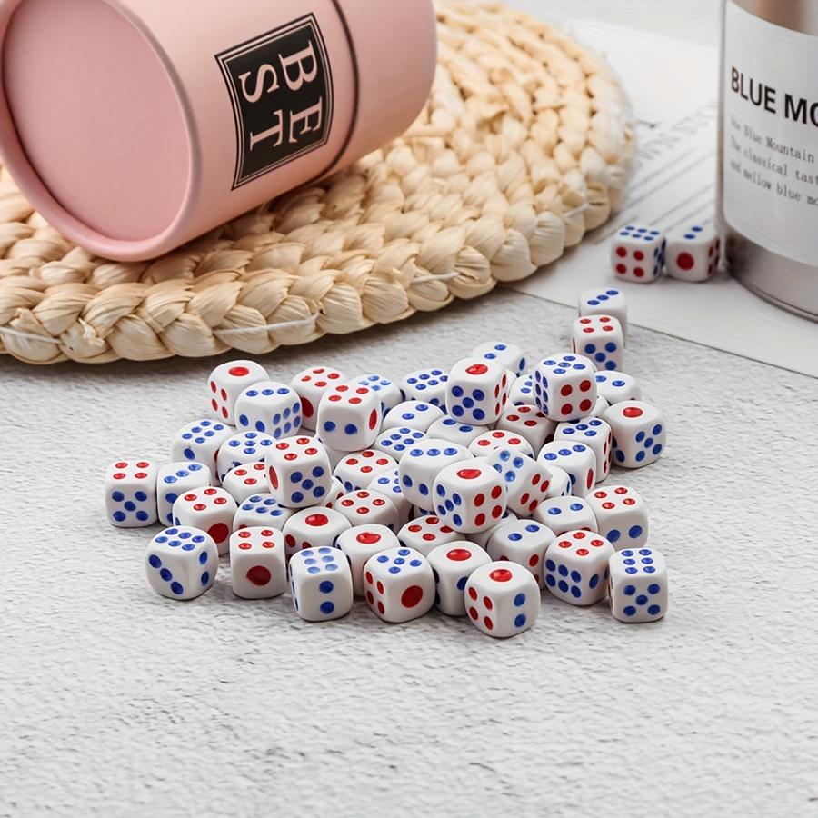 20/40/100pcs Classics Rounded Dice 10mm D6 Blue Red Dice for Bars KTV Puzzle Entertainment Dice Board Games Poker Game JXB