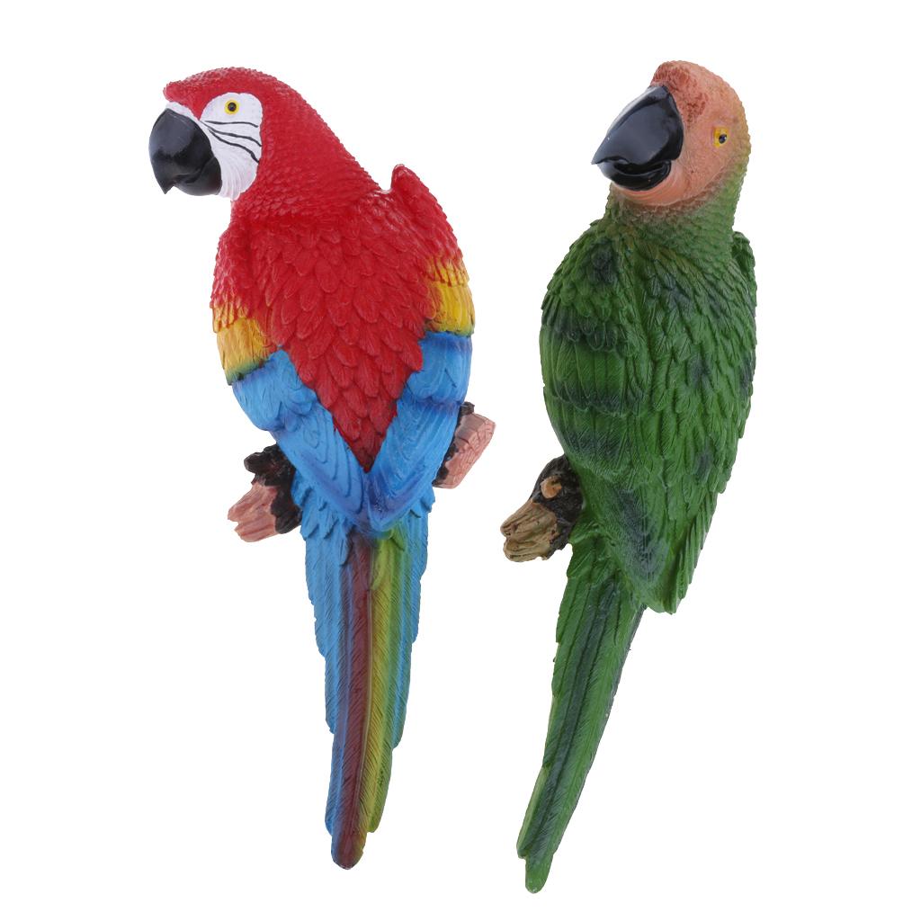2 Parrot Animal Desktop Ornament Model 31cm
