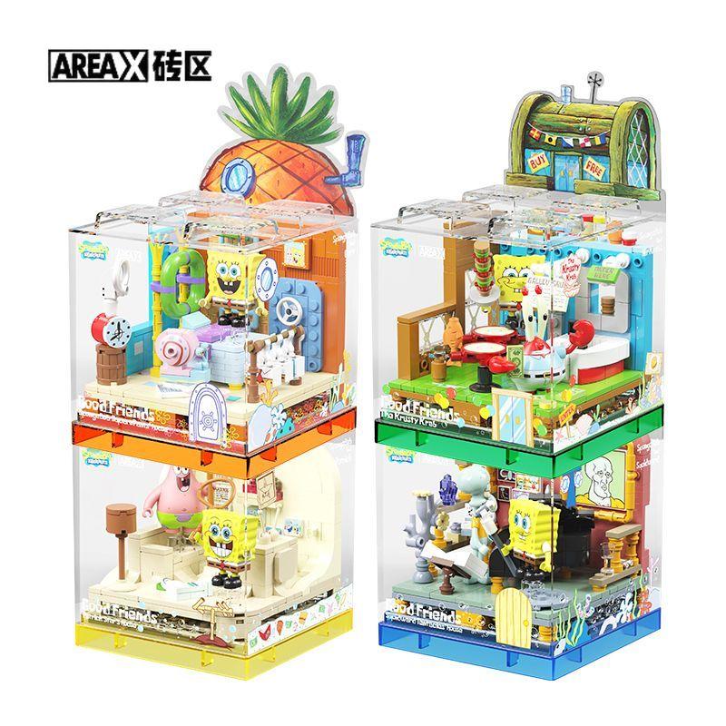 Spongebob Series Building Blocks Diy Box Patrick Star Krusty Krab Squidward Tentacles Room Model Toy Ornaments Holiday Gifts