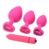 Heart Silicone Masturbator Backyard Anal Plug With Masturbator Vibration Bullet for Men Women Couple Anal Plug Dildo Vibrator
