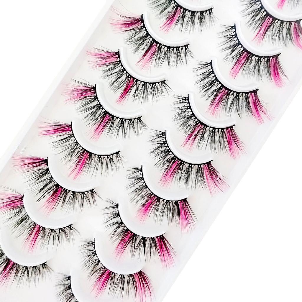 Colorful Imitation Mink Fur False Eyelashes with Natural Curl