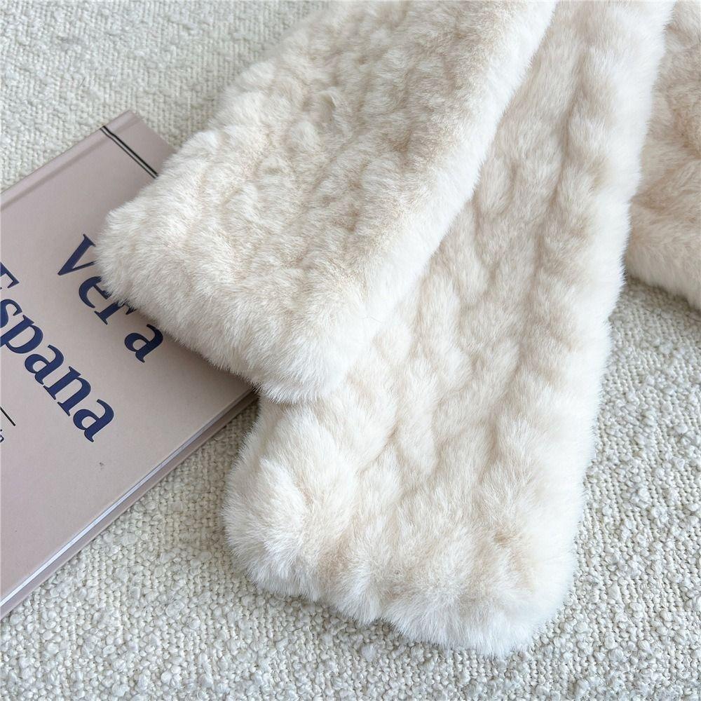 New Russia Winter Rex Rabbit Fur Scarf Women Winter Warm Imitation Rex Rabbit Fur Scarves Lady Knitted Fur Mufflers