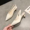 Shoes Female  Hot Sale Slip-on Women's High Heels Fashion Shallow Mouth Office and Career Sexy Pointed Toe Toe Cap Sandals