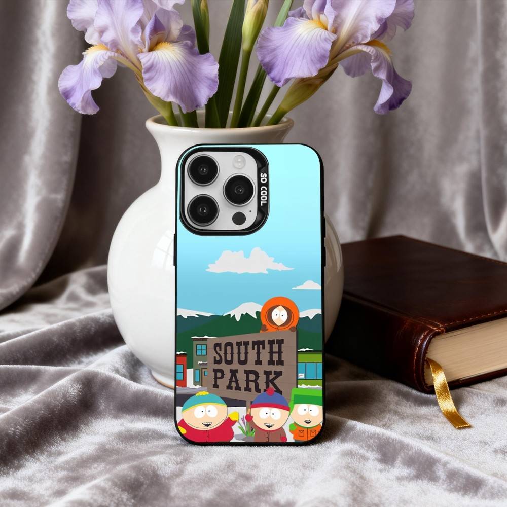 C-Cartoon S-South-H P-Park-S Phone Case For iPhone17,16,15,14,13,12,11 Plus,Pro Max Black Candy silver phone case