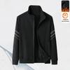 Men's Velvet-Lined Autumn/Winter Cardigan Hoodie with Stand Collar