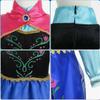 Frozen Anna Cosplay Dress Girls Princess Costume Long Sleeve Satin With Floral Print Kids Party Performance