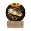 3D Crystal Ball with Warm Light Wooden Base Small Night Light Desktop Decoration Ornaments Holiday