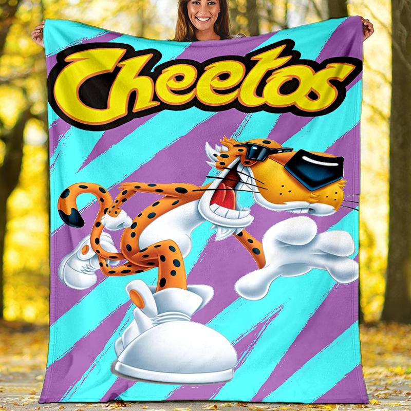 Cheetos Theme Printed Blanket - Perfect for Couch, Bed, Travel & Outdoor Use | Machine Washable, Cozy & Durable.