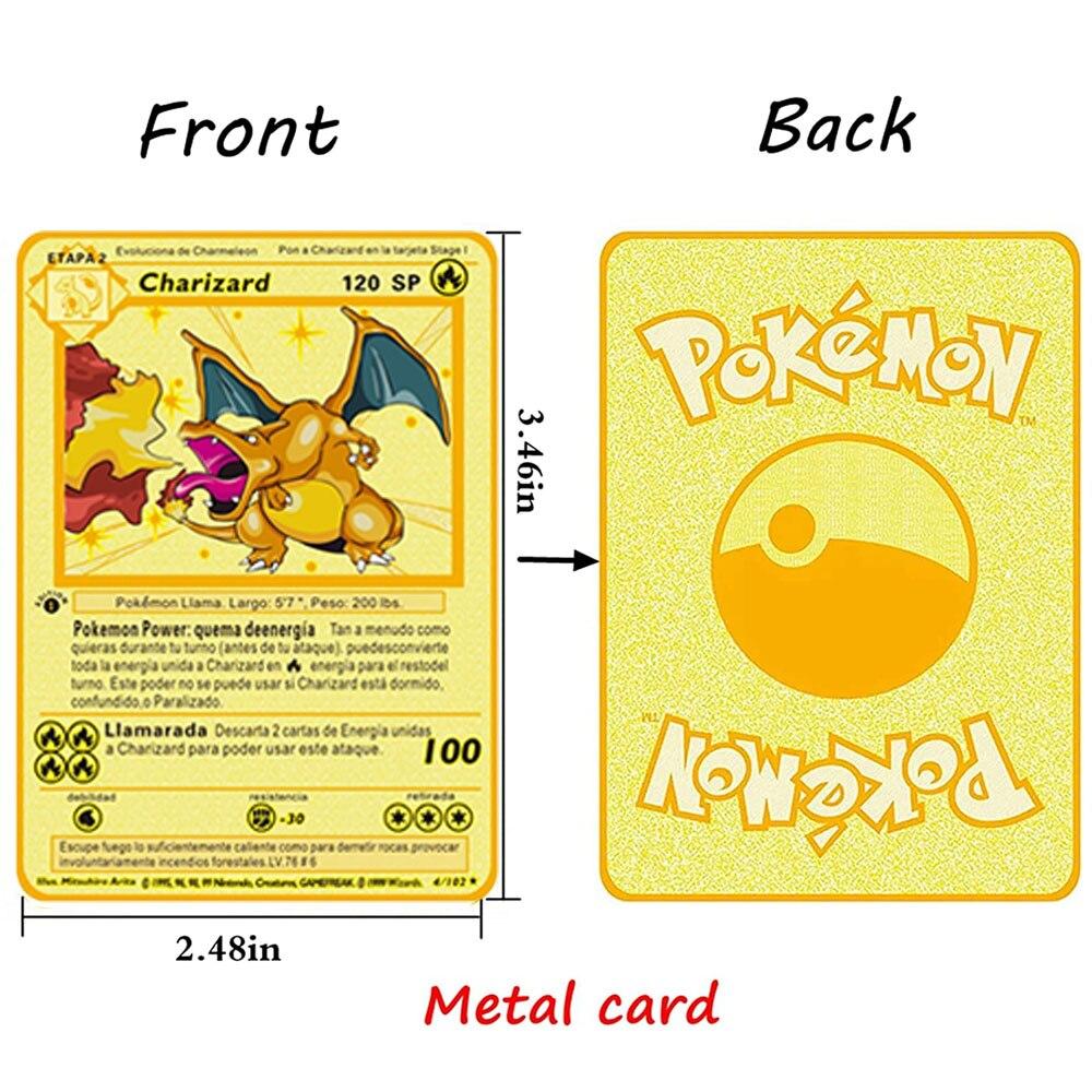 Buy Pokemon Metal Card Vmax Gx Sp Charizard Pikachu Gold Collection V Gold  Cards Original Game Kids Toy Gift at affordable prices  free shipping,  real reviews with photos  Joom