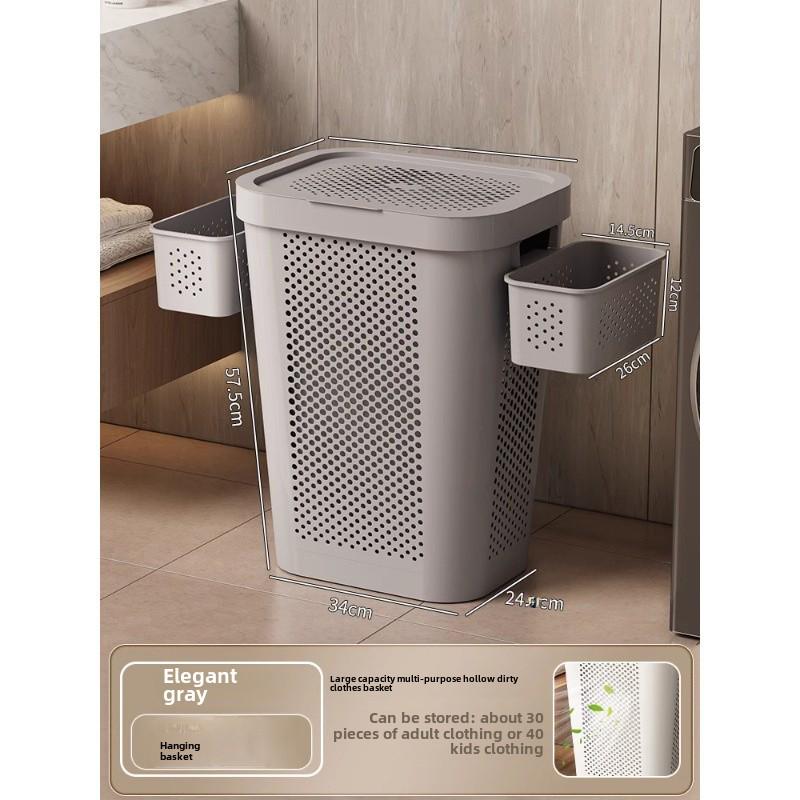 Large Capacity Laundry Hamper with Lid - Dirty Clothes Storage Basket for Bathroom