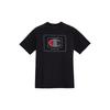 Logo Pattern Short Sleeve T-Shirt Men Tops Black 5918-BLK