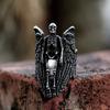 Gothic Vintage Todes Sichel Totenkopf Ring für Herren 316L Edelstahl Hip Hop Biker Skelett Ringe Punk Party Schmuck Großhandel