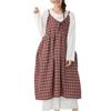 2026 Spring/Summer Mori Girl Lace-up Plaid Maxi Dress - Versatile Layered Camisole Skirt