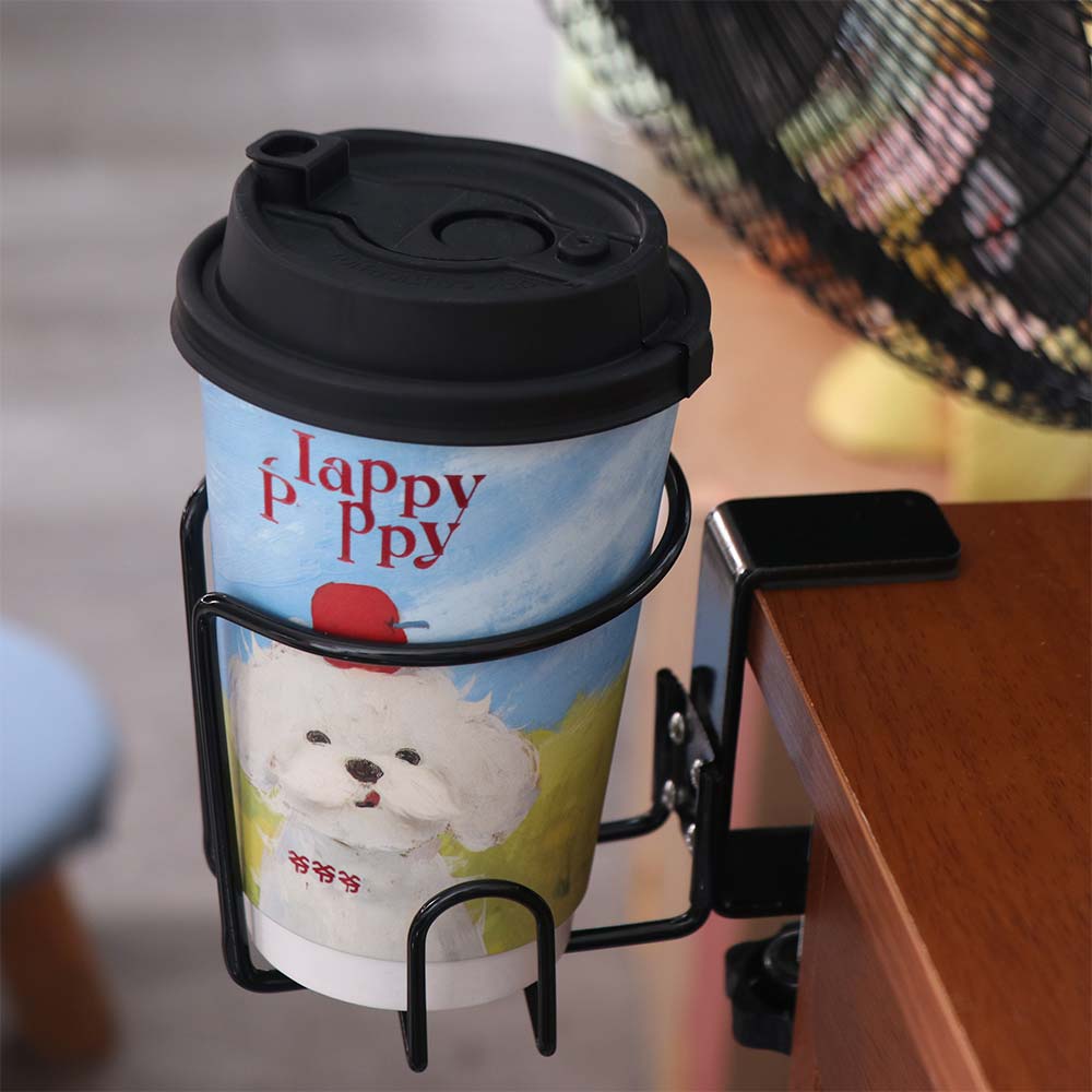 Universal Clip on Table Cup Holder Horizontal Vertical Mount Desk Drinks Bracket  Home