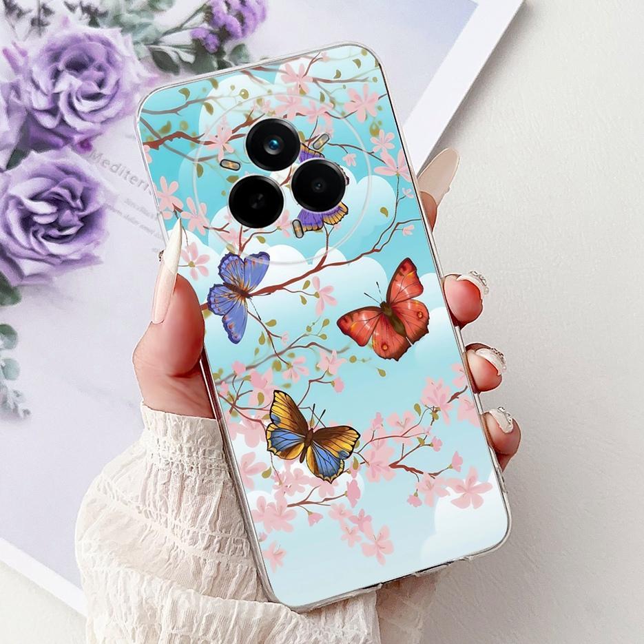 For Realme 14 Pro Plus Case RMX5051 Beautiful Flowers Painted Cover Soft Silicone Case For Realme 14 Pro Realme14 Pro+ 5G Fundas