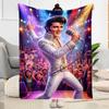 Elvis Presley Guitar Performance Blanket Soft & Cozy Suitable for Office Seaside Couch All-Season Use Stylish Decor Birthday Christmas Gift Blanket