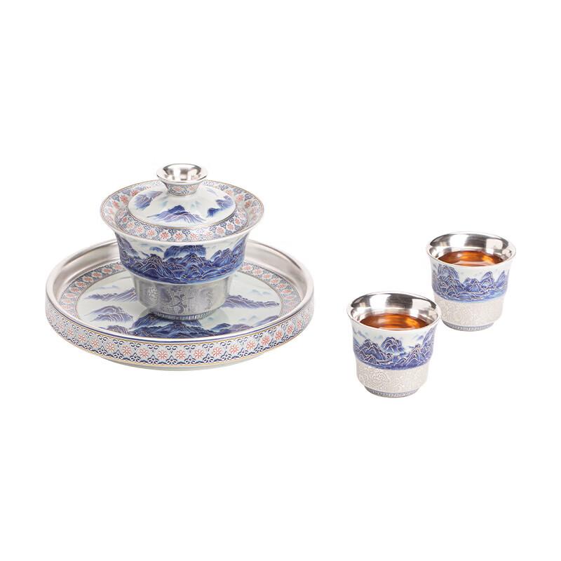 

Sushi Ceramics Gilded Rivers & Mountains Gaiwan Tea Gift Set