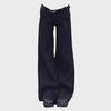 Dames High-End American Retro Zwarte Wijde Jeans - Lage Taille, Slim Fit, Drape, Losse, Casual Zomerbroek