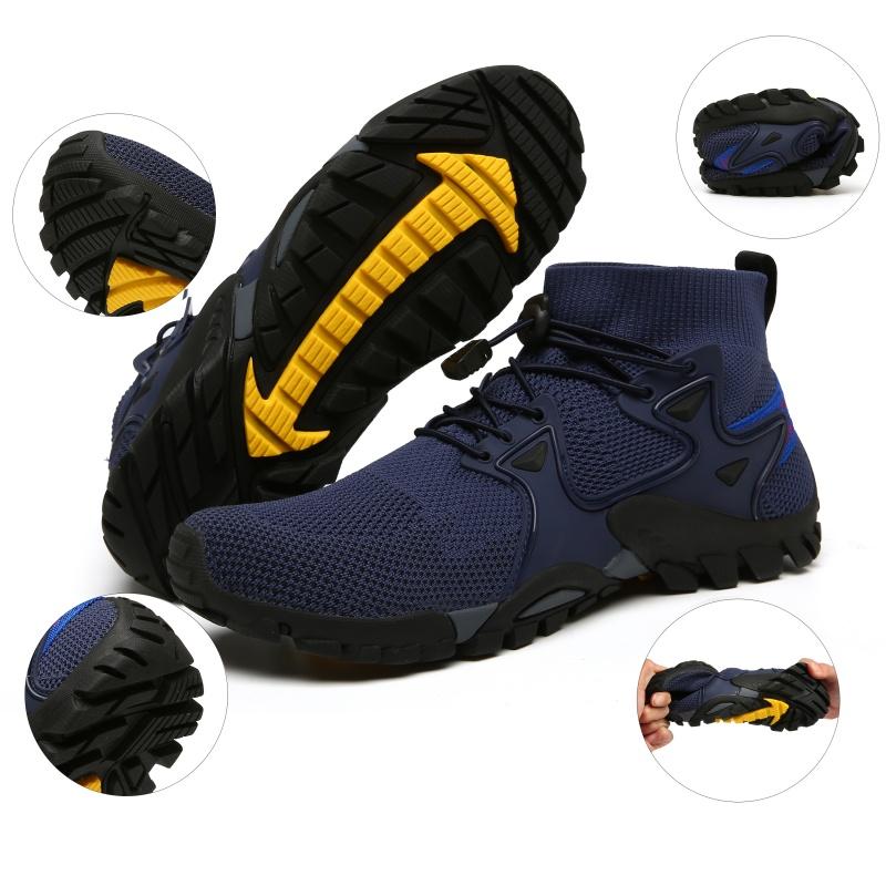 Knitted Mesh Hiking Wading Shoes Non-slip Trekking Sneakers Breathable Unisex Climbing Sports Shoes Outdoor Walking Camping