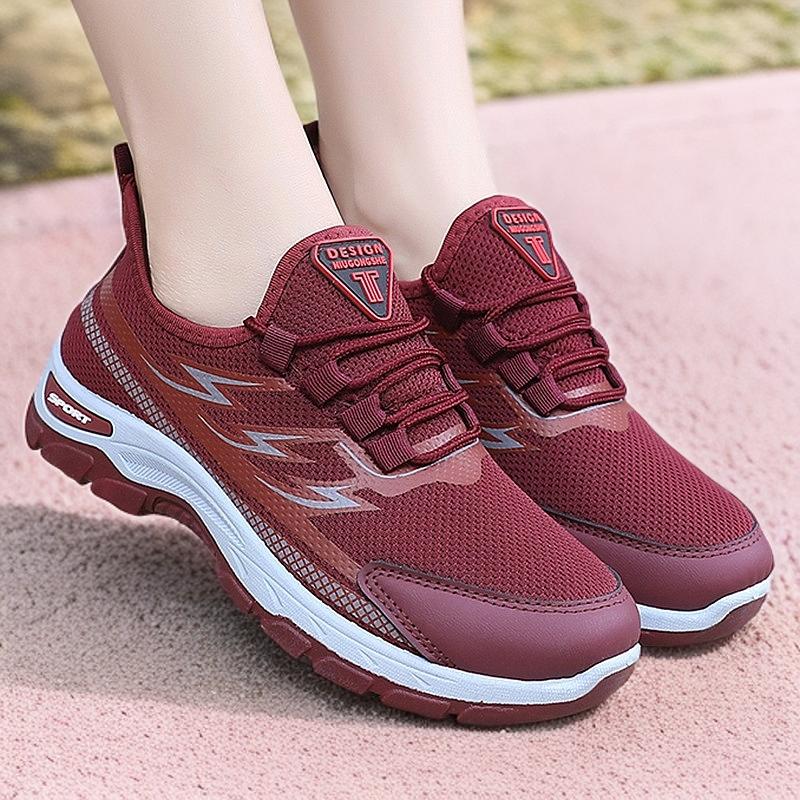 Breathable Casual Shoes Middle-aged and Elderly Women's Stepping Shoes One-pedal Soft-soled Comfortable and Non-slip Shoes