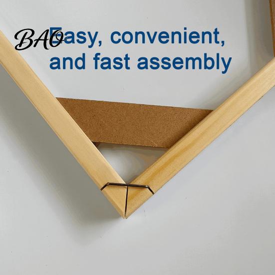 Artistic Wall Decor Wood Painting Frame, Easy to Install Wooden Strips DIY Self Assembly Kit, Custom Picture Framing Decorative Display Holder for Oil