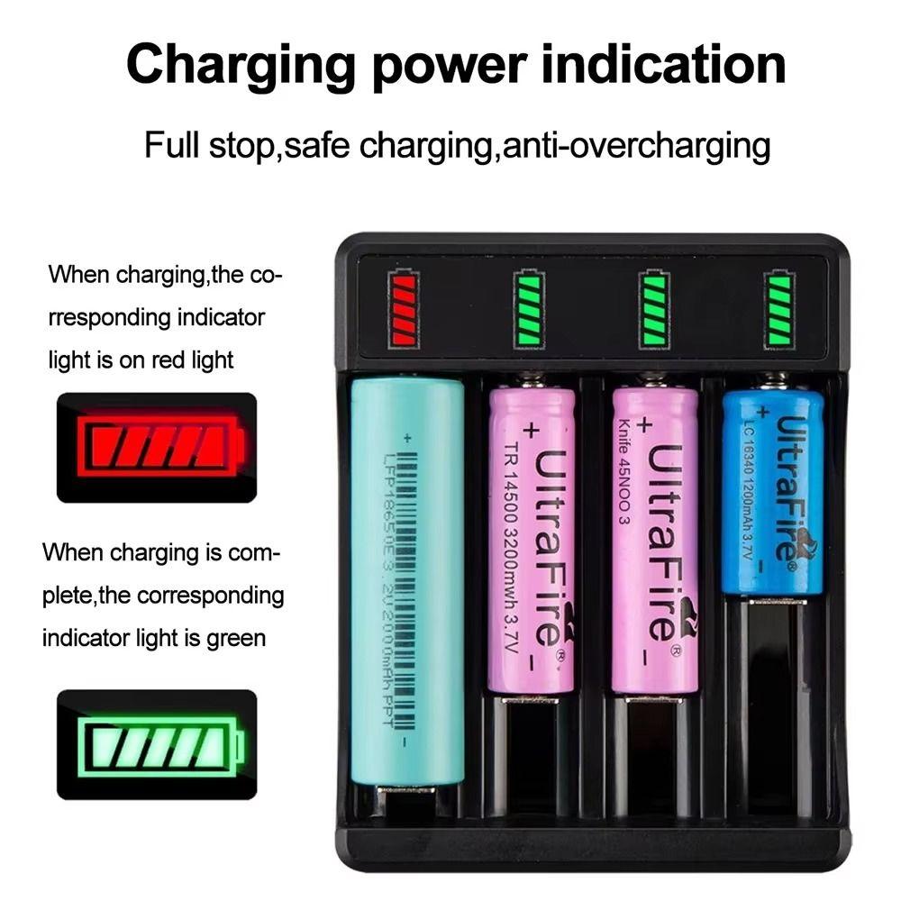 1Pcs 1/2/4 Slots 18650 Battery Charger  for 10440 14500 16340 18350 18500 26650 Battery