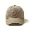 1pc Vintage Washed Baseball Caps for Women,with Chili Pepper Embroidery,Adjustable Snapback,Lightweight Breathable for Outdoor