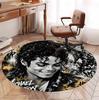 Covor rotund cu model Michael Jackson, Covoraș de interior/exterior, pentru picnic, sală de jocuri, dormitor, birou, sufragerie, Covor pentru decorarea casei, Cadou de ziua de naștere