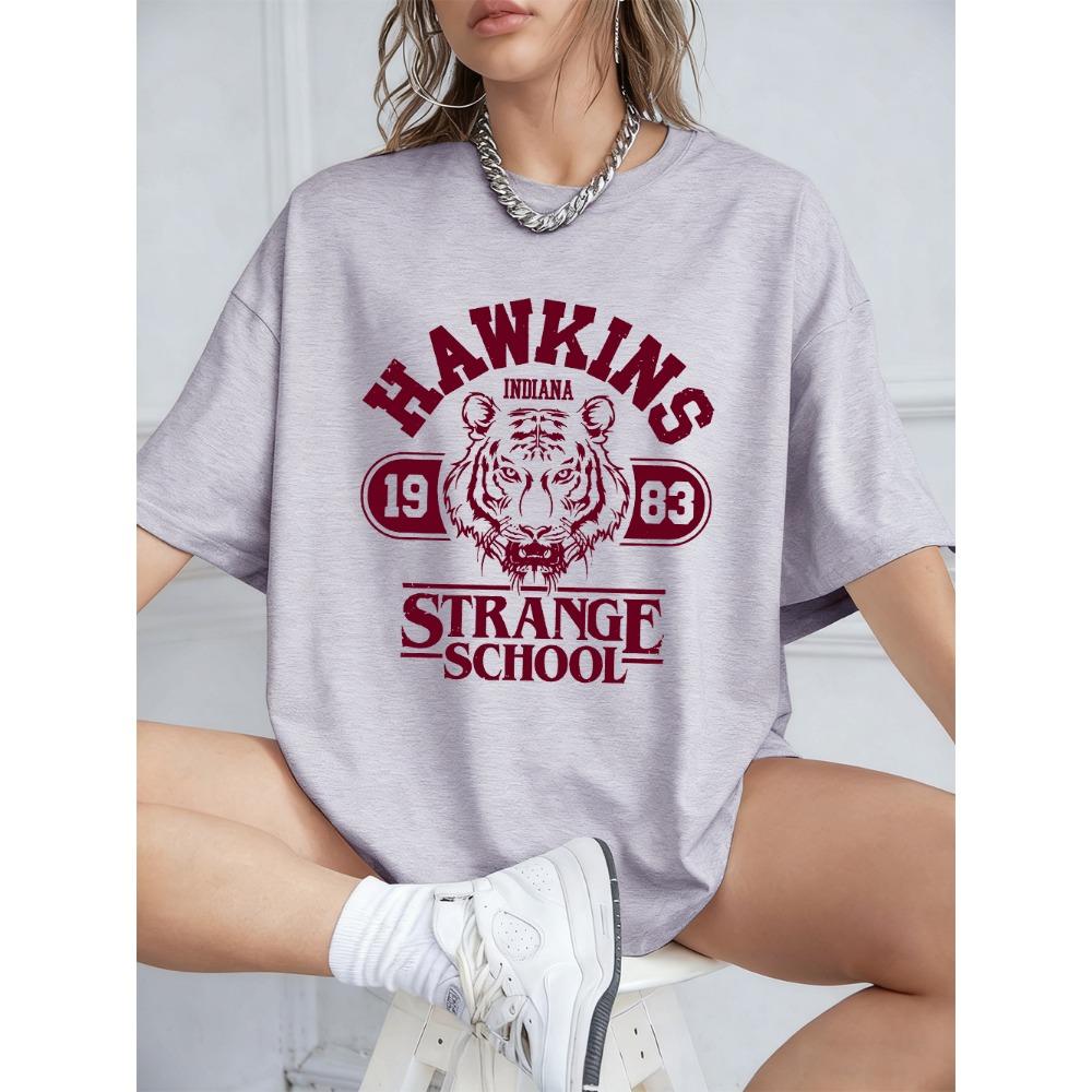 Printed Cotton T-shirt for Women's Summer Short Sleeved Top, Round Neck Oversized T-shirt for Casual Women's Wear, Versatile and Trendy Style