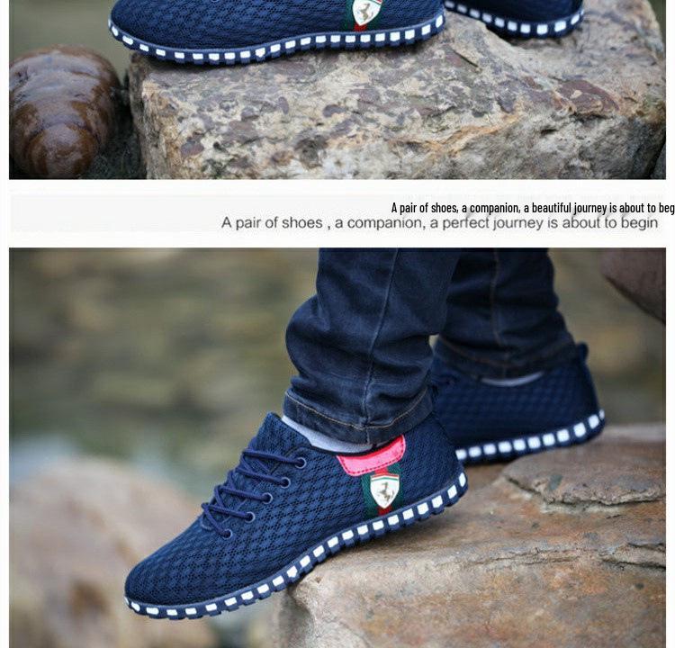 Men's Plus Size Breathable Mesh Sneakers - Odor-Resistant Summer Sports Shoes