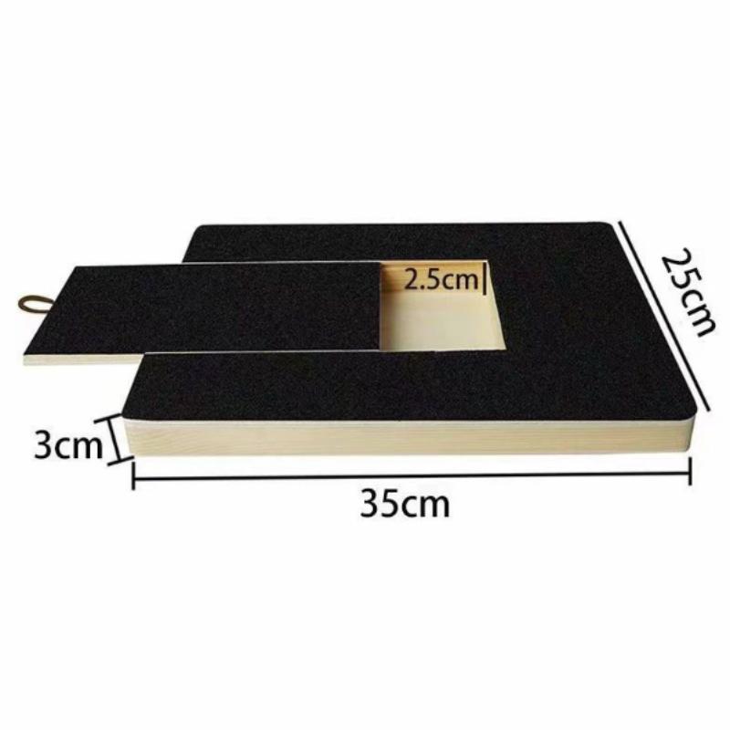 Wooden Pet Scratching Board with Built-in Treat Box Dog Nail Trim Pad Pull-Out Nail Scratch Board Toy Sandpaper Board Scratcher чёрный