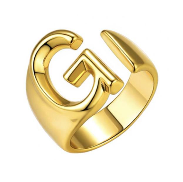 Adjustable Women's Fashion Rings, European & American Trend, 26 English Alphabet Designs