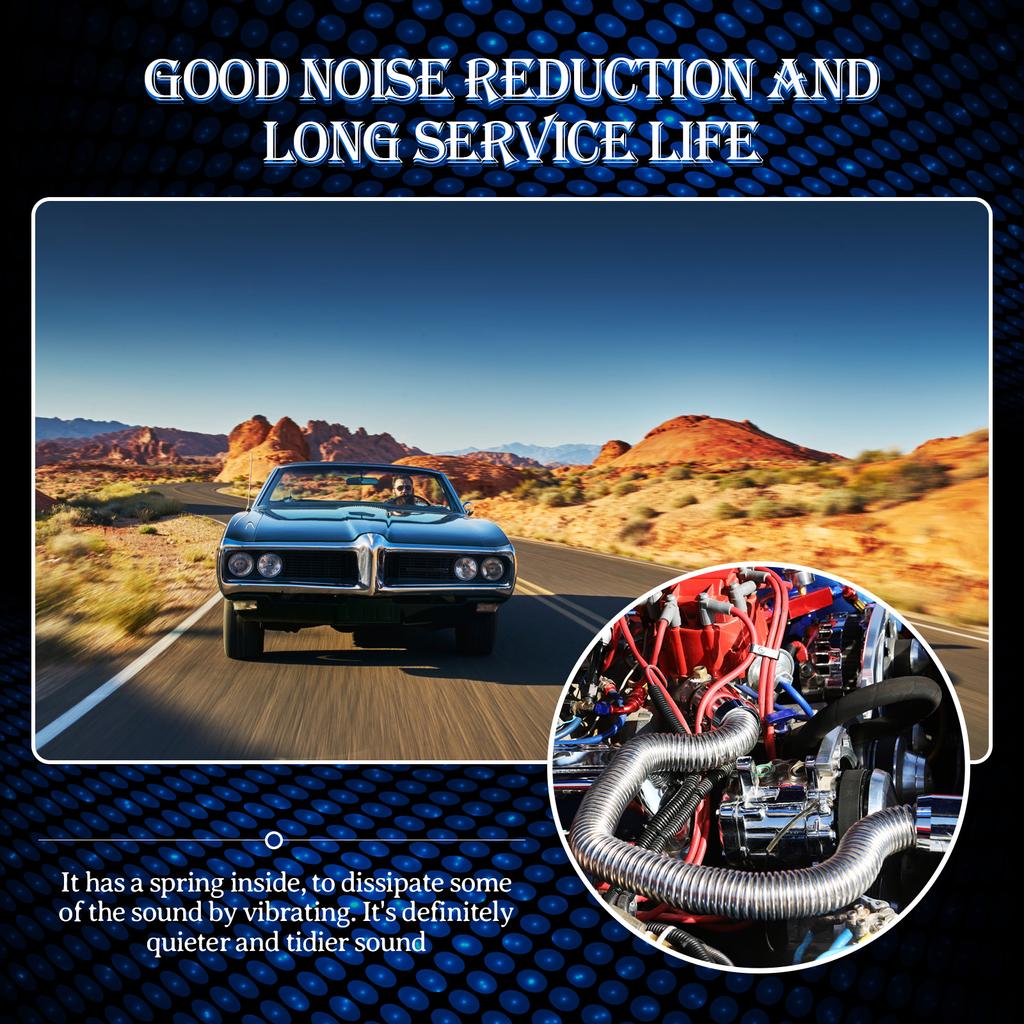 Stainless Steel Diesel Heater Exhaust Pipe With Silencer And 2 Hose Clips Air Diesel Parking Heater Car Heater Accessories