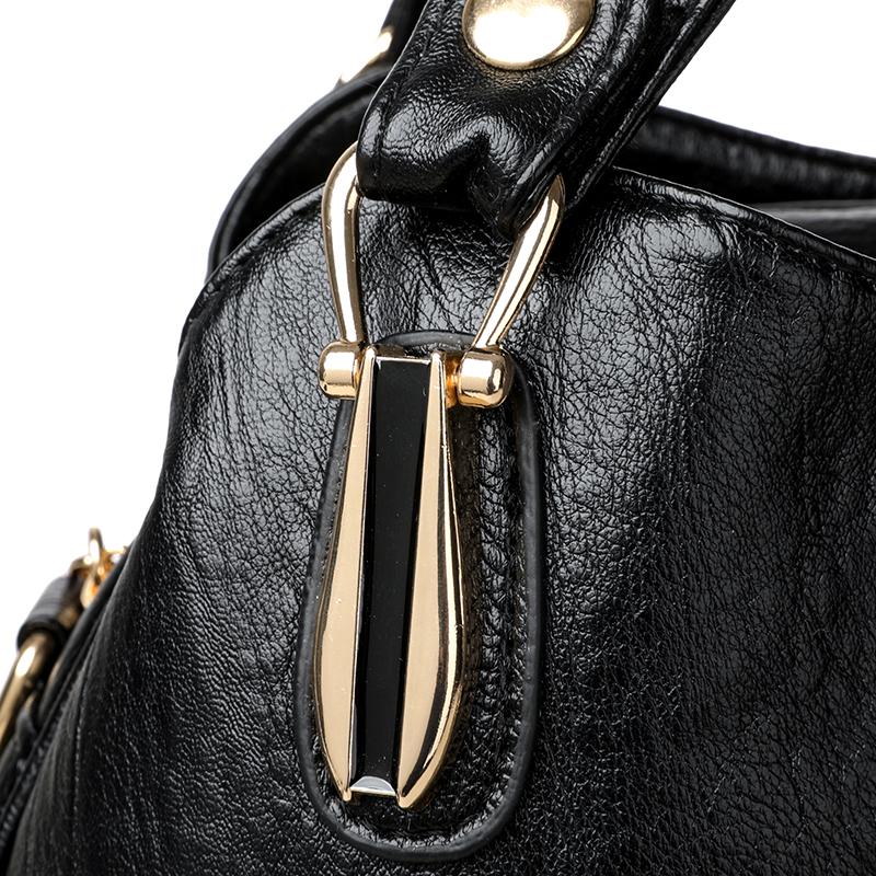 Vintage Soft Leather Handbag Women's Commuter Multi-Layer Large Capacity Shoulder Crossbody Bag