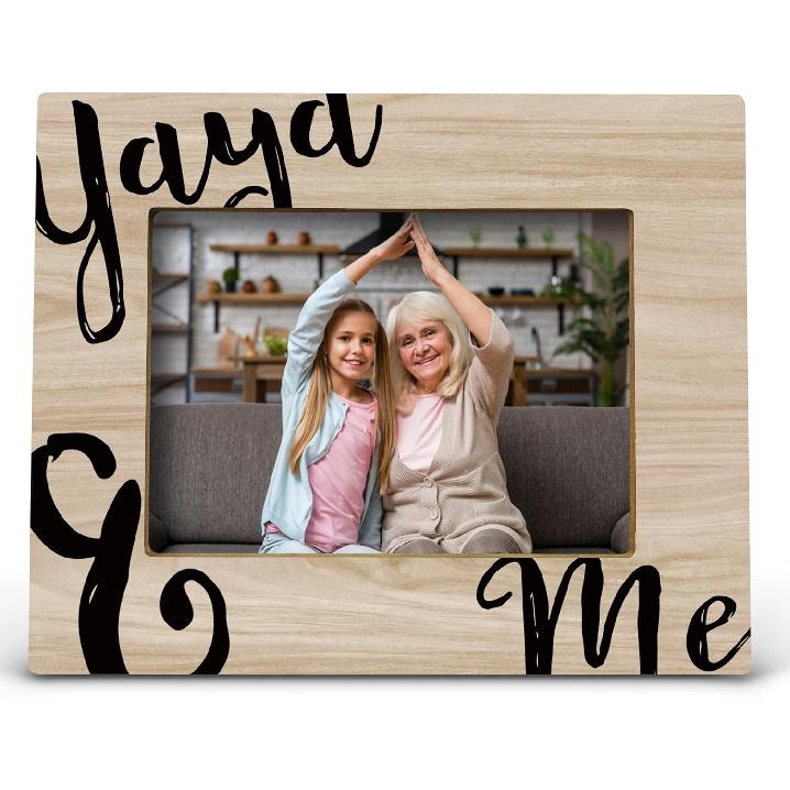 FONDCANYON Yaya and Me Picture Photo Frame, Yaya Gifts Picture Frame, Grandma Frame, Grandma Picture Frame, Yaya Mother’s Day Gifts from Grandkids