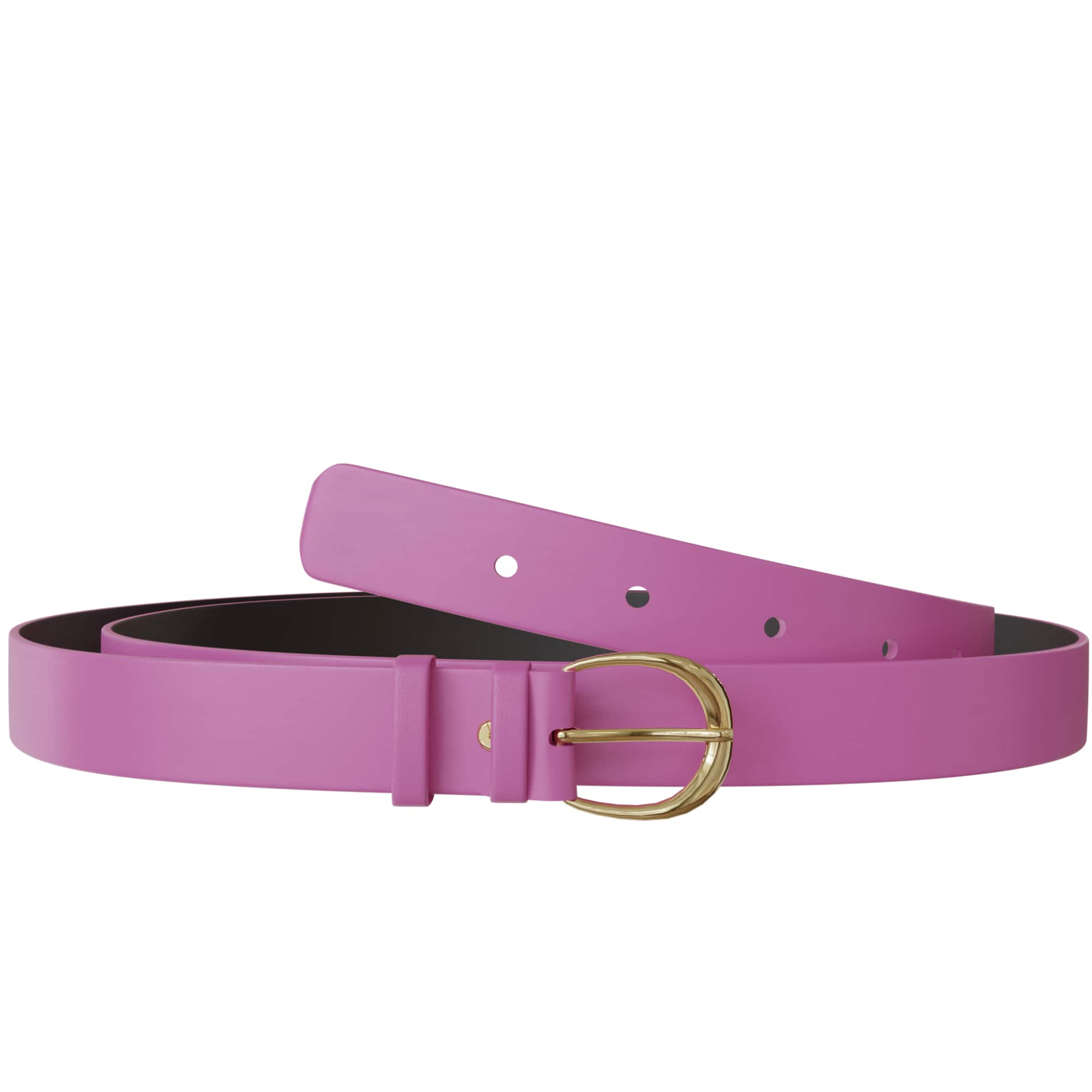 

Жіночий шкіряний ремінь із золотою пряжкою 30646 80 cm рожевий