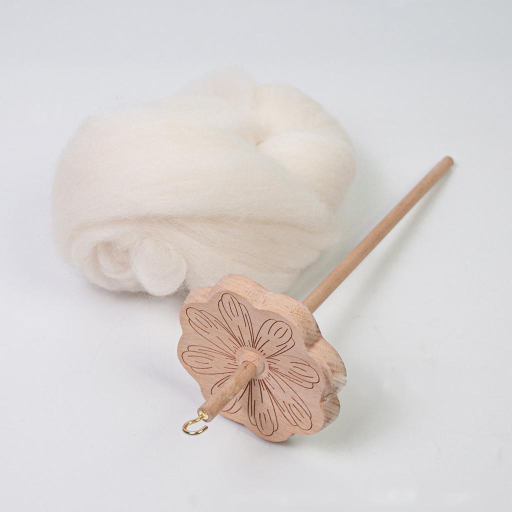 Wood Drop Spindle Top Whorl Yarn Spinner Wheel Tool Yarn Wool Spinning Tool for Beginner Yarn Making Sewing Project