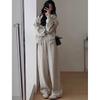 Women's Feminine Slimming & Youthful Casual Sports Set Long-Sleeve Hooded Sweatshirt + Wide-Leg Pants Two-Piece Set