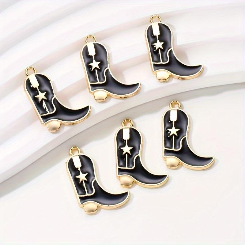 12pcs Alloy Cowboy Boot and Hat Charms for DIY Jewelry Making - Versatile Pendants for Necklaces Bracelets and Earrings.