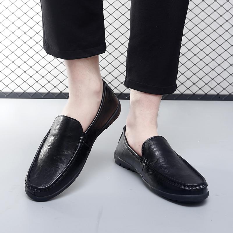 Fashion Summer Luxury Brand Flats  Men Casual Shoes Soft Leather Mens Loafers Moccasins Italian Designer Breathable Slip on Boat Shoes