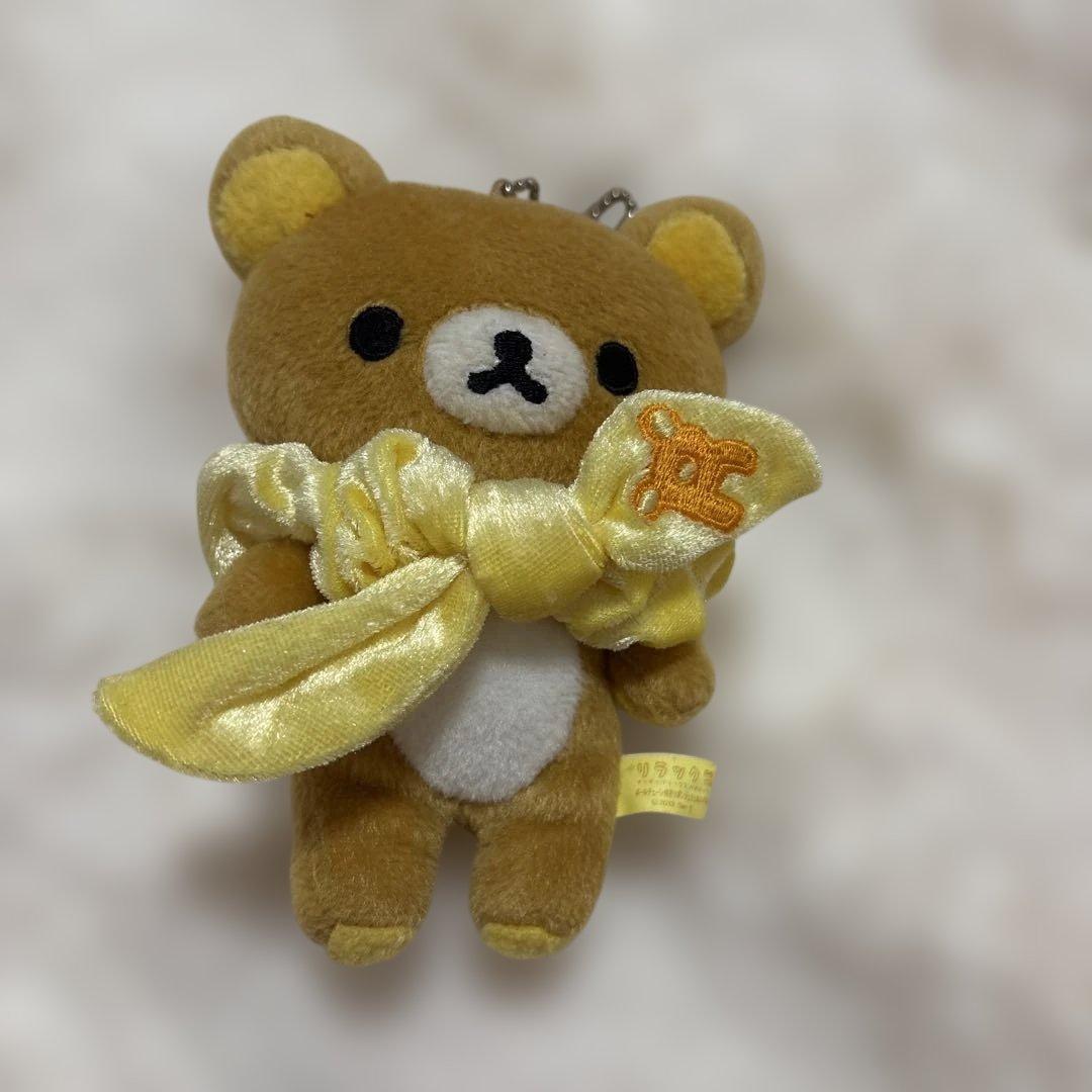 Not for Sale Rilakkuma Ribbon Scrunchie Plush Toy with Ball Chain