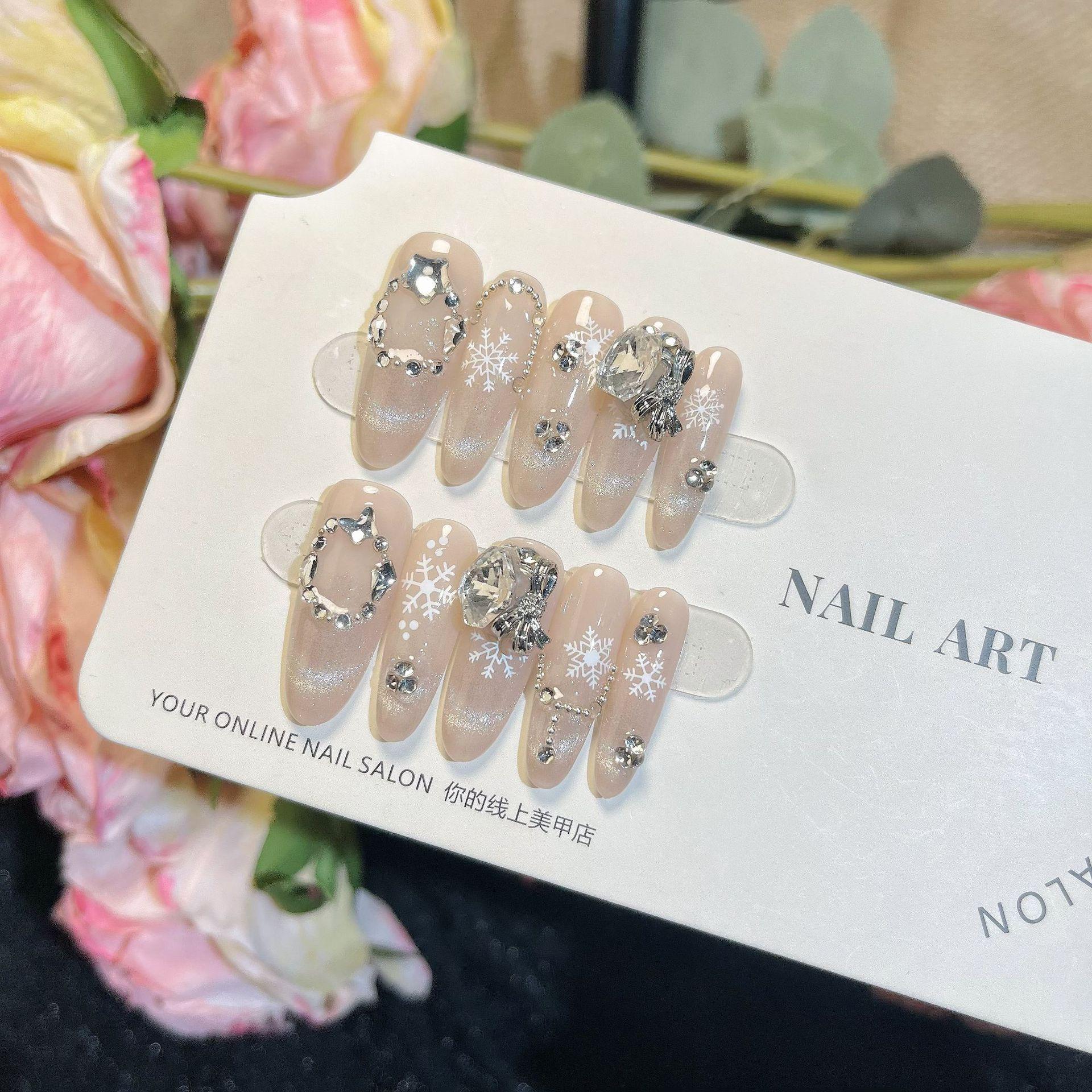 

Ручной работы Носимый Маникюр: Супер Вспышка Кошачий Глаз Фея Съемные Ногти Small